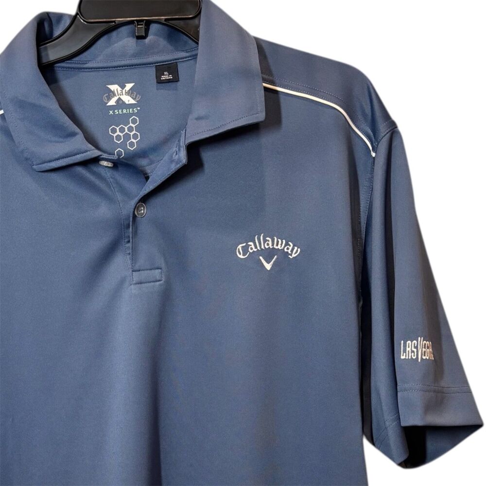 Callaway x-Series Men’s XL  polo shirt blue golf w/ Las Vegas logo